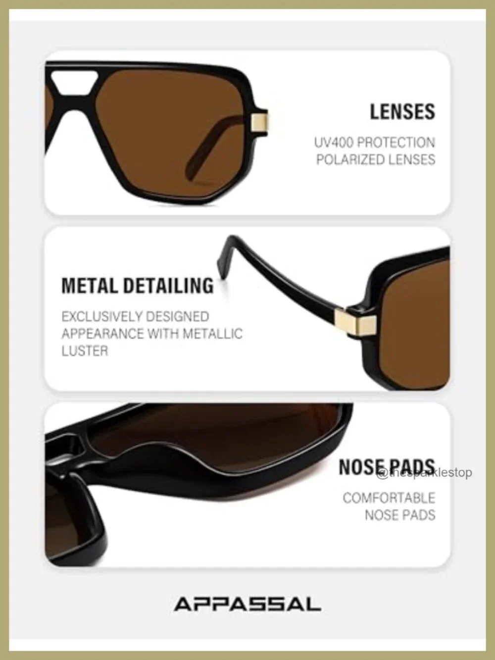 Retro Square Aviator Sunglasses Oversized Polarized UV400 Unisex Shades